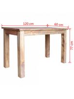 pigu lt valgomojo stalai - Valgomojo stalas VLX 244496, šviesiai ruda, 1200 mm x 600 mm x 770 mm - 6 nuotrauka