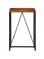 rudas valgomasis stalas - Baro stalas VLX Solid Reclaimed Wood 246288, juodas/tamsiai ruda, 700 mm x 700 mm x 1060 mm - 3 nuotrauka