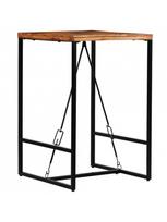 rudas valgomasis stalas - Baro stalas VLX Solid Reclaimed Wood 246288, juodas/tamsiai ruda, 700 mm x 700 mm x 1060 mm - 4 nuotrauka