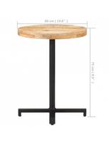 bistro staliukas - Baro stalas VLX Bistro 320265, juodas/šviesiai ruda, 600 mm x 600 mm x 750 mm - 8 nuotrauka