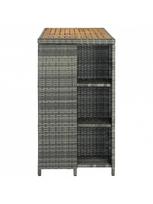 pigu lt valgomojo stalai - Baro stalas VLX Poly Rattan 313479, rudas/pilkas, 1200 mm x 600 mm x 1100 mm - 4 nuotrauka