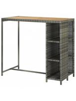pigu lt valgomojo stalai - Baro stalas VLX Poly Rattan 313479, rudas/pilkas, 1200 mm x 600 mm x 1100 mm - 5 nuotrauka