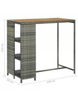 pigu lt valgomojo stalai - Baro stalas VLX Poly Rattan 313479, rudas/pilkas, 1200 mm x 600 mm x 1100 mm - 6 nuotrauka