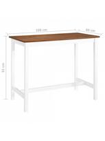 baro stalas lt - Baro stalas VLX Solid Wood 245548, rudas/baltas, 1080 mm x 600 mm x 910 mm - 4 nuotrauka