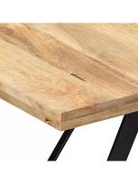 masyvo stalas 1800 - Valgomojo stalas VLX Solid Mango Wood 247945, šviesiai ruda, 1800 mm x 900 mm x 760 mm - 5 nuotrauka