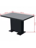 prailginamas valgomojo stalas - Valgomojo stalas VLX Extendable Dining Table, juodas, 1200 - 1500 mm x 800 mm x 750 mm - 7 nuotrauka