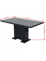 prailginamas valgomojo stalas - Valgomojo stalas VLX Extendable Dining Table, juodas, 1200 - 1500 mm x 800 mm x 750 mm - 8 nuotrauka