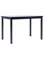 Valgomojo stalas VLX Solid Rubber Wood 247364, juodas, 1140 mm x 710 mm x 750 mm