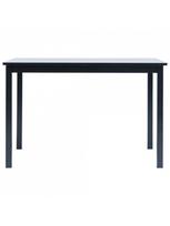 pigu lt valgomojo stalai - Valgomojo stalas VLX Solid Rubber Wood 247364, juodas, 1140 mm x 710 mm x 750 mm - 3 nuotrauka