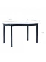 pigu lt valgomojo stalai - Valgomojo stalas VLX Solid Rubber Wood 247364, juodas, 1140 mm x 710 mm x 750 mm - 6 nuotrauka