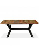 stalo remas - Valgomojo stalas VLX Solid Reclaimed Wood 244804, rudas, 1800 mm x 900 mm x 760 mm - 4 nuotrauka