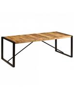 Valgomojo stalas VLX Solid Mango Wood, rudas/juodas, 2200 mm x 1000 mm x 750 mm