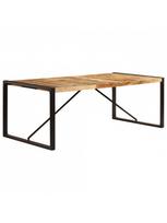 rudas valgomasis stalas - Valgomojo stalas VLX Solid Mango Wood, rudas/juodas, 2200 mm x 1000 mm x 750 mm - 7 nuotrauka