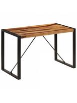 Valgomojo stalas VLX Solid Sheesham Wood, rudas/juodas, 1200 mm x 600 mm x 760 mm