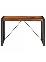 stalas 120 x 60 - Valgomojo stalas VLX Solid Sheesham Wood, rudas/juodas, 1200 mm x 600 mm x 760 mm - 3 nuotrauka