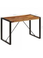 stalas 120 x 60 - Valgomojo stalas VLX Solid Sheesham Wood, rudas/juodas, 1200 mm x 600 mm x 760 mm - 7 nuotrauka