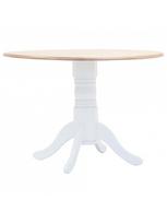 dino mask - Valgomojo stalas VLX Dining Table, rudas/baltas, 1060 mm x 1060 mm x 750 mm - 2 nuotrauka