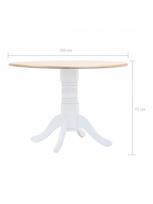 dino mask - Valgomojo stalas VLX Dining Table, rudas/baltas, 1060 mm x 1060 mm x 750 mm - 4 nuotrauka