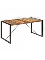 lynai kg - Valgomojo stalas VLX Solid Reclaimed Wood, rudas, 1600 mm x 800 mm x 750 mm - 9 nuotrauka