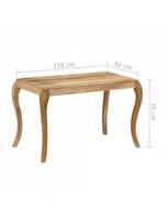 rudas valgomasis stalas - Valgomojo stalas VLX Solid Mango Wood, rudas, 1180 mm x 600 mm x 760 mm - 4 nuotrauka
