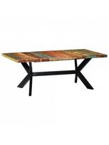 Valgomojo stalas VLX Solid Reclaimed Wood, rudas, 2000 mm x 1000 mm x 750 mm