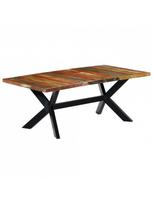 rudas valgomasis stalas - Valgomojo stalas VLX Solid Reclaimed Wood, rudas, 2000 mm x 1000 mm x 750 mm - 5 nuotrauka