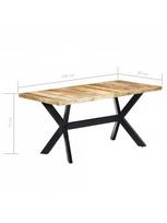 valgomojo stalas 160 80 - Valgomojo stalas VLX 247433, šviesiai ruda, 1600 mm x 800 mm x 750 mm - 6 nuotrauka