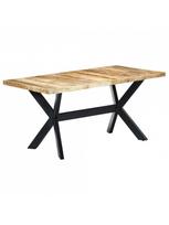 valgomojo stalas 160 80 - Valgomojo stalas VLX 247433, šviesiai ruda, 1600 mm x 800 mm x 750 mm - 8 nuotrauka