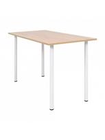 Valgomojo stalas VLX 245728, baltas/ąžuolo, 1200 mm x 600 mm x 730 mm