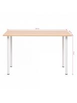 stalas 120 x 60 - Valgomojo stalas VLX 245728, baltas/ąžuolo, 1200 mm x 600 mm x 730 mm - 4 nuotrauka