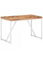 Valgomojo stalas VLX Solid Acacia and Mango Wood 323545, rudas/baltas, 1200 mm x 600 mm x 760 mm