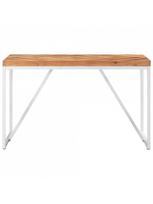 rudas valgomasis stalas - Valgomojo stalas VLX Solid Acacia and Mango Wood 323545, rudas/baltas, 1200 mm x 600 mm x 760 mm - 2 nuotrauka