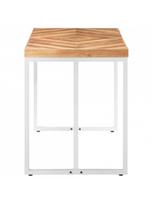 rudas valgomasis stalas - Valgomojo stalas VLX Solid Acacia and Mango Wood 323545, rudas/baltas, 1200 mm x 600 mm x 760 mm - 3 nuotrauka