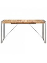 rudas valgomasis stalas - Valgomojo stalas VLX Solid Rough Mango Wood 321563, rudas/pilkas, 1600 mm x 800 mm x 750 mm - 3 nuotrauka