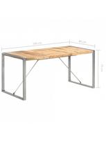 rudas valgomasis stalas - Valgomojo stalas VLX Solid Rough Mango Wood 321563, rudas/pilkas, 1600 mm x 800 mm x 750 mm - 7 nuotrauka