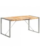 rudas valgomasis stalas - Valgomojo stalas VLX Solid Rough Mango Wood 321563, rudas/pilkas, 1600 mm x 800 mm x 750 mm - 8 nuotrauka