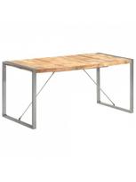 rudas valgomasis stalas - Valgomojo stalas VLX Solid Rough Mango Wood 321563, rudas/pilkas, 1600 mm x 800 mm x 750 mm - 9 nuotrauka