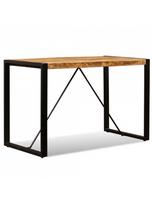Valgomojo stalas VLX Solid Rough Mango Wood 243996, rudas/juodas, 1200 mm x 600 mm x 760 mm