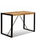 600 x 1200 - Valgomojo stalas VLX Solid Rough Mango Wood 243996, rudas/juodas, 1200 mm x 600 mm x 760 mm - 3 nuotrauka