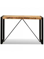 600 x 1200 - Valgomojo stalas VLX Solid Rough Mango Wood 243996, rudas/juodas, 1200 mm x 600 mm x 760 mm - 4 nuotrauka