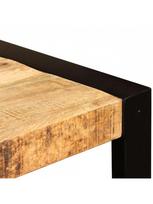 600 x 1200 - Valgomojo stalas VLX Solid Rough Mango Wood 243996, rudas/juodas, 1200 mm x 600 mm x 760 mm - 5 nuotrauka