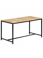 Valgomojo stalas VLX Solid Rough Mango Wood 247811, rudas/juodas, 1400 mm x 700 mm x 750 mm
