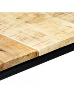 rudas valgomasis stalas - Valgomojo stalas VLX Solid Rough Mango Wood 247811, rudas/juodas, 1400 mm x 700 mm x 750 mm - 6 nuotrauka