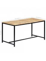 rudas valgomasis stalas - Valgomojo stalas VLX Solid Rough Mango Wood 247811, rudas/juodas, 1400 mm x 700 mm x 750 mm - 7 nuotrauka
