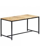 rudas valgomasis stalas - Valgomojo stalas VLX Solid Rough Mango Wood 247811, rudas/juodas, 1400 mm x 700 mm x 750 mm - 8 nuotrauka