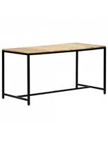rudas valgomasis stalas - Valgomojo stalas VLX Solid Rough Mango Wood 247811, rudas/juodas, 1400 mm x 700 mm x 750 mm - 10 nuotrauka
