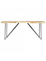 pigu lt valgomojo stalai - Valgomojo stalas VLX Solid Mango Wood 282880, juodas/šviesiai ruda, 1800 mm x 900 mm x 760 mm - 1 nuotrauka