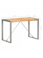 valgomojo pilkas stalas - Valgomojo stalas VLX Solid Rough Mango Wood 321561, rudas/pilkas, 1200 mm x 600 mm x 750 mm - 7 nuotrauka