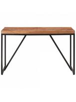 Valgomojo stalas VLX Solid Acacia & Mango Wood, rudas/juodas, 1200 mm x 600 mm x 750 mm