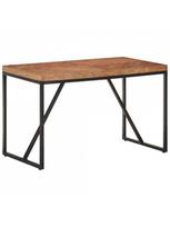 rudas valgomasis stalas - Valgomojo stalas VLX Solid Acacia & Mango Wood, rudas/juodas, 1200 mm x 600 mm x 750 mm - 2 nuotrauka